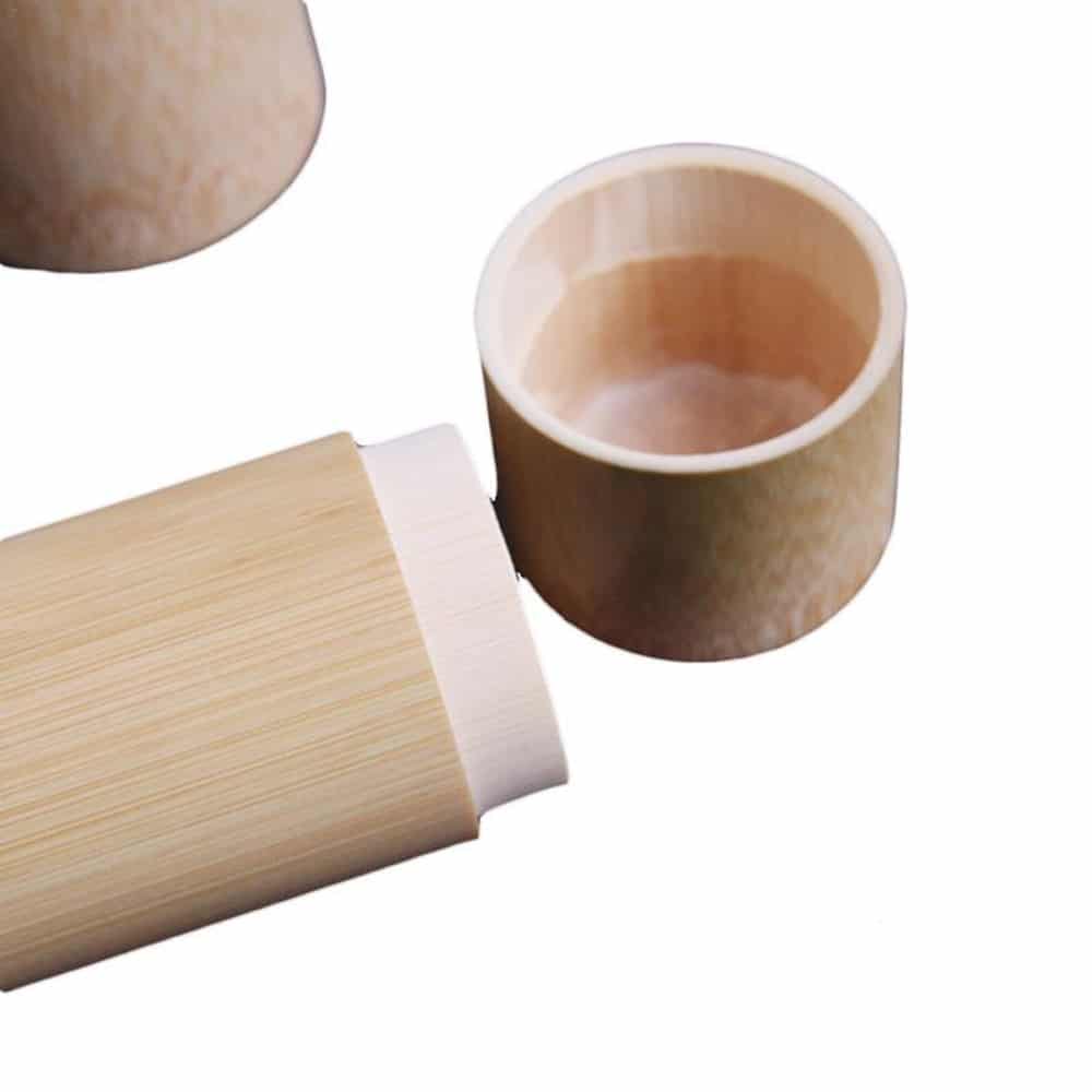 Recipiente redondo de bambú para almacenamiento de té, recipiente de tapa de bote de té portátil respetuoso con el medio ambiente, hecho a mano, suministros de arte para té